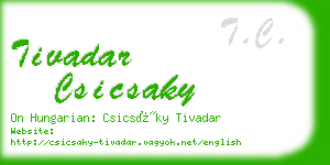 tivadar csicsaky business card